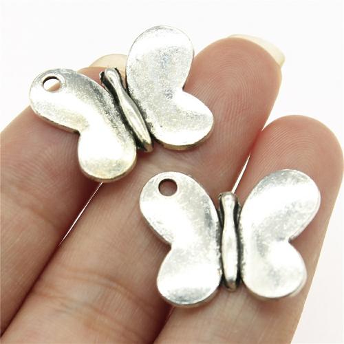 Tibetan Style Animal Pendants, Butterfly, antique silver color plated, DIY, 22x18mm, Sold By PC