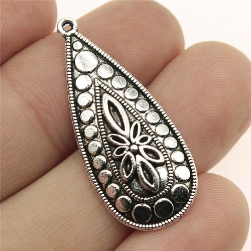 Tibetan Style Pendants, Teardrop, antique silver color plated, DIY, 35x15mm, Sold By PC