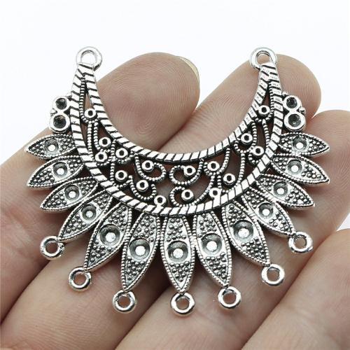 Tibetan Style Connector, antique silver color plated, 2/7loop & DIY, 54x50mm, Sold By PC