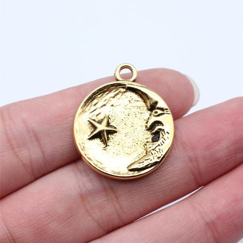 Tibetan Style Pendants, Moon and Star, plated, DIY, more colors for choice, 23x23mm, Sold By PC