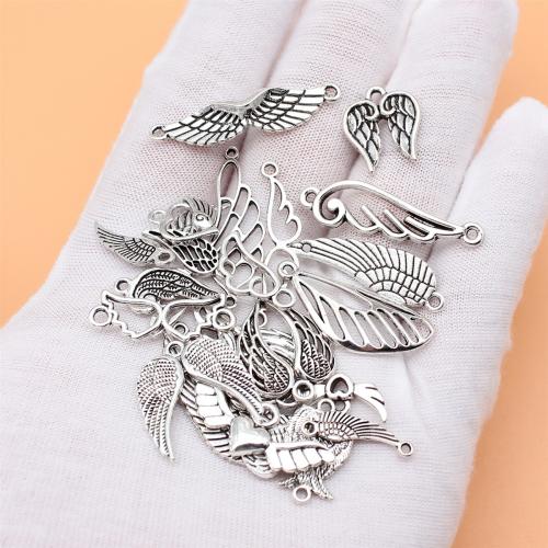 Zinc Alloy Connector Wing Shape antique silver color plated DIY & 1/1 loop Sold By Bag