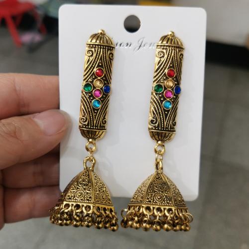 Tibetan Style Drop Earring, plated, Bohemian style & different styles for choice & for woman & with rhinestone, 25x85mm, Sold By Pair