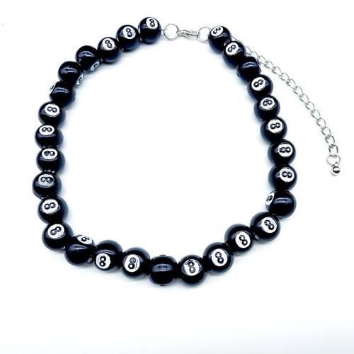 Resin Bracelet and Necklace with Zinc Alloy handmade Unisex & with number pattern Sold By PC