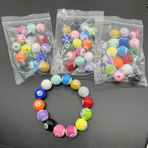 Glass DIY Bracelet Set, Round, Unisex & with number pattern, multi-colored, 130x100x70mm, 16PCs/Bag, Sold By Bag