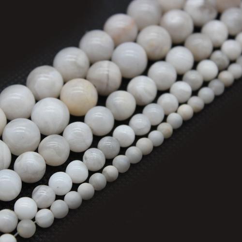 Perle naturelle Agate Crazy, agate folle, Rond, DIY & normes différentes pour le choix, blanc, Vendu par brin