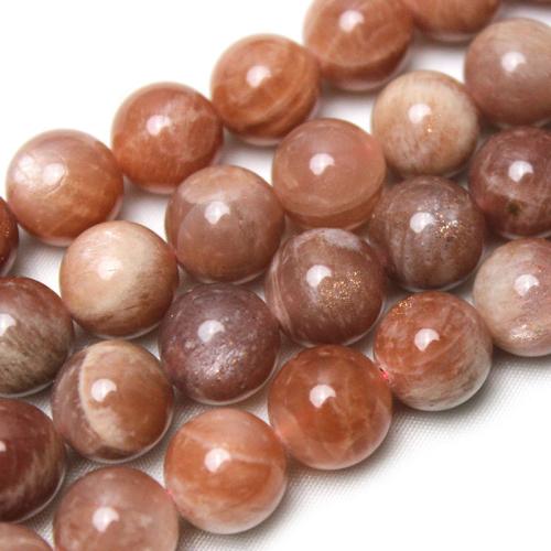 Perles bijoux en pierres gemmes, pierre du soleil, Rond, poli, DIY, 10mm, Environ 38PC/brin, Vendu par brin