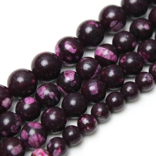 Perles bijoux en pierres gemmes, Pierre naturelle, Rond, poli, DIY & normes différentes pour le choix, rouge foncé, Vendu par brin