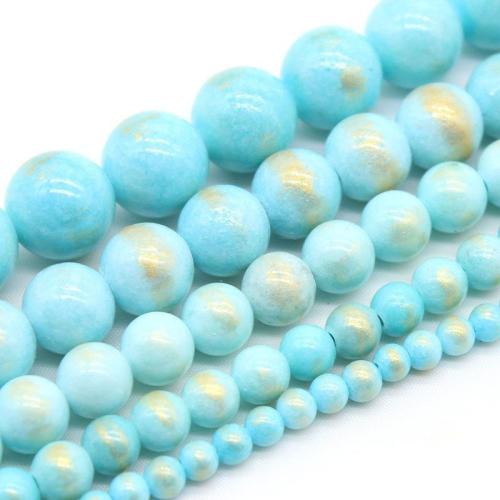 Gemstone Jewelry Beads, Cloisonne Stone, Round, polished, DIY & different size for choice, skyblue, Sold By Strand