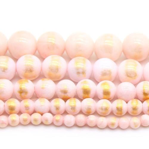 Gemstone Jewelry Beads, Cloisonne Stone, Round, polished, DIY & different size for choice, pink, Sold By Strand