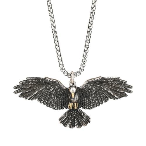 Titanium Steel Necklace, eagle, vintage & Unisex, Length:Approx 26.8 Inch, Sold By PC