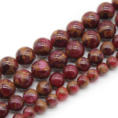 Gemstone Jewelry Beads, Cloisonne Stone, Round, polished, DIY & different size for choice, red, Sold By Strand