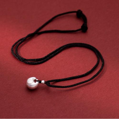 925 Sterling Silver Necklaces, with Cotton Cord, fashion jewelry & for woman, more colors for choice, Length:Approx 60 cm, Sold By PC