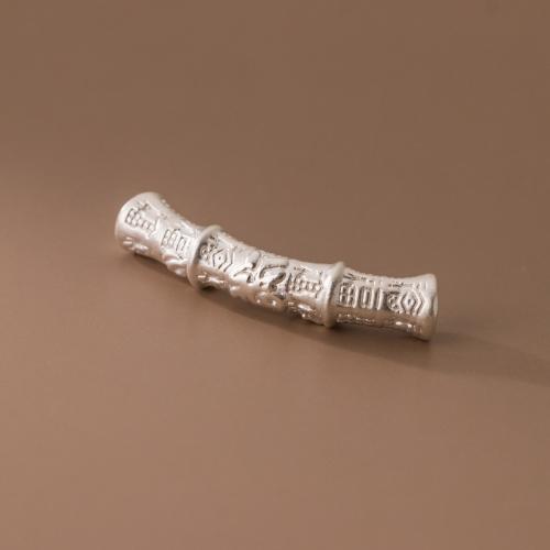 925er Sterling Silber gebogene Rohr Perlen, DIY, keine, 7.50x40mm, Bohrung:ca. 2.5mm, verkauft von PC