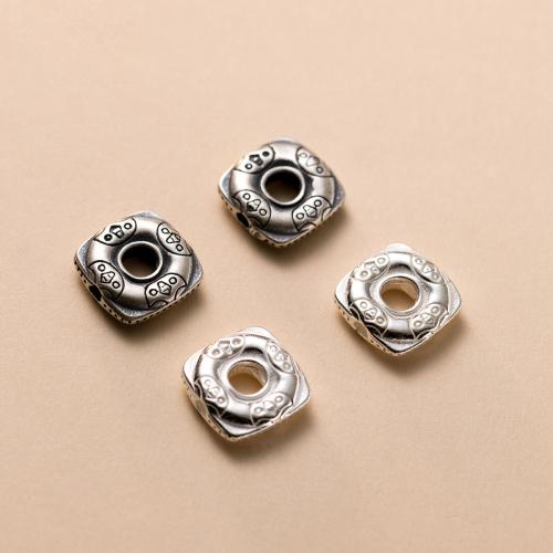 Spacer Χάντρες Κοσμήματα, 925 ασημένιο ασήμι, DIY, περισσότερα χρώματα για την επιλογή, 11x3x5mm, Τρύπα:Περίπου 3.5mm, Sold Με PC