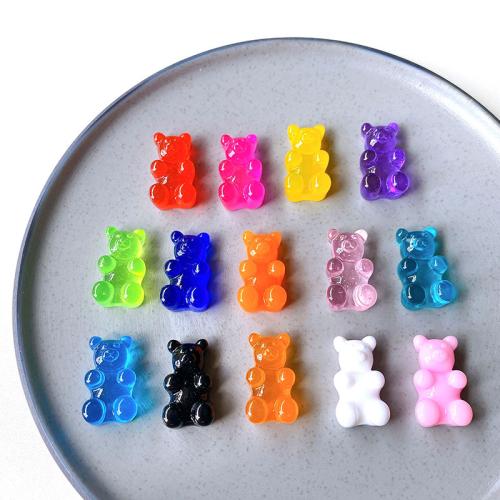 Hair Accessories DIY Findings, Resin, Bear, more colors for choice, 23x18mm, 100PCs/Bag, Sold By Bag