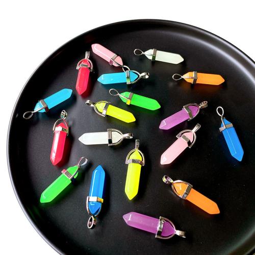 Resin Pendant, DIY & luminated, more colors for choice, 40x13mm, 100PCs/Bag, Sold By Bag