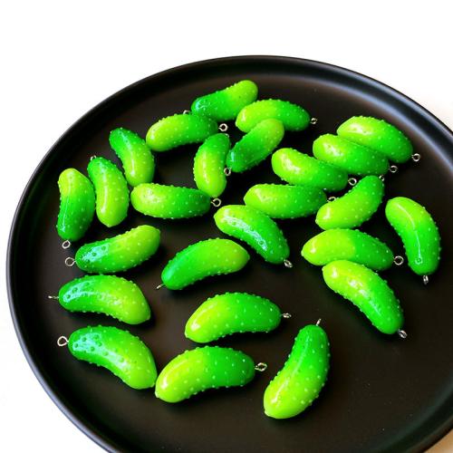 Acrylic Pendants, Vegetable, DIY, green, 35mm, 100PCs/Bag, Sold By Bag