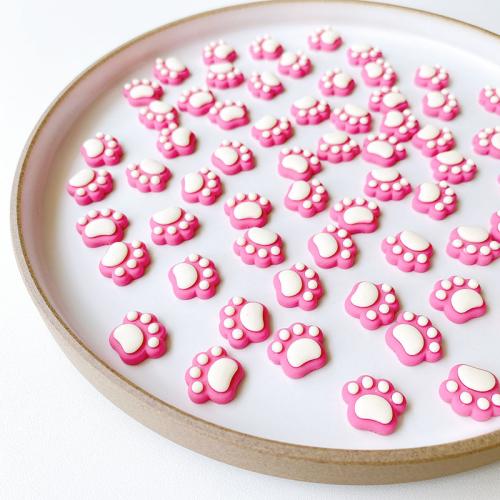 Mobile Phone DIY Decoration Resin Bear Paw pink 10mm Sold By Bag