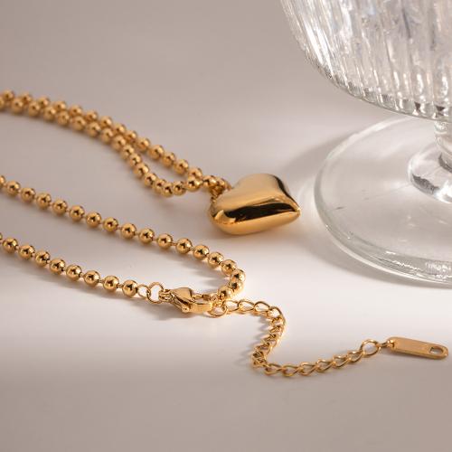 Stainless Steel Jewelry Necklace, 304 Stainless Steel, with 5.5cm extender chain, 18K gold plated, fashion jewelry & for woman, Sold By PC