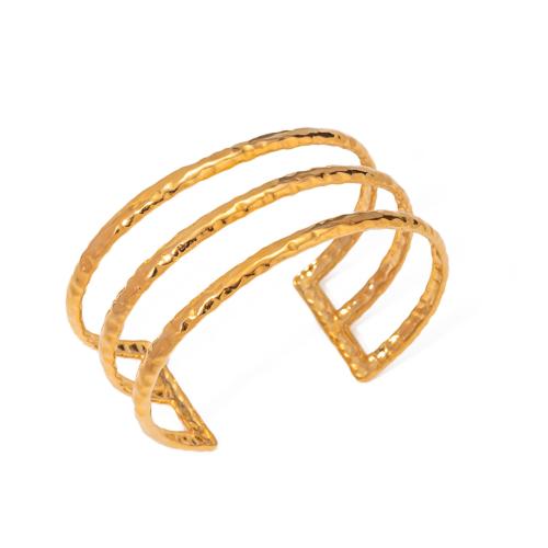 Stainless Steel Bangle, 304 Stainless Steel, 18K gold plated, three layers & fashion jewelry & for woman, Sold By PC