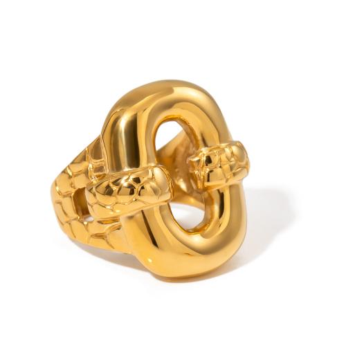 Anillo de dedo de acero inoxidable, acero inoxidable 304, 18K chapado en oro, Joyería & unisexo & hueco, Vendido por UD