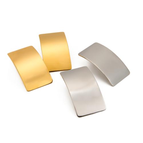 Stainless Steel Stud Earrings, 304 Stainless Steel, Rectangle, plated, fashion jewelry & for woman, more colors for choice, 43.40x24.90mm, Sold By Pair