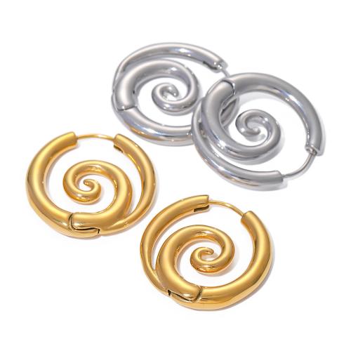 Acier inoxydable Levier Retour Earring, Acier inoxydable 304, hélice, Placage, bijoux de mode & pour femme, plus de couleurs à choisir, 26.50x27.20mm, Vendu par paire