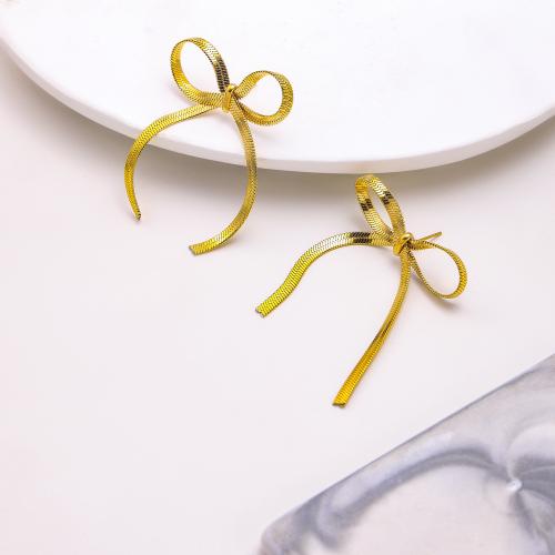 Titanium Steel  Earring Bowknot plated for woman nickel lead & cadmium free Sold By PC