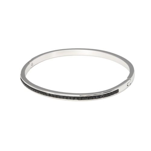 Titanium Steel Bracelet & Bangle, Round, Vacuum Ion Plating, for woman & with rhinestone, more colors for choice, nickel, lead & cadmium free, Sold By PC