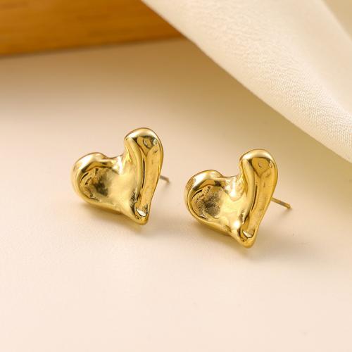 Titanium Steel  Earring, Heart, Vacuum Ion Plating, for woman, nickel, lead & cadmium free, Sold By PC