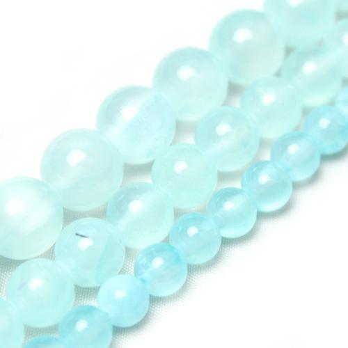 Natural Chalcedony Bead, Blue Chalcedony, Round, polished, DIY & different size for choice, Sold By Strand