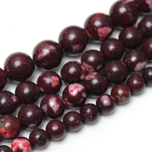 Gemstone Jewelry Beads, Natural Stone, Round, polished, DIY & different size for choice, deep red, Sold By Strand