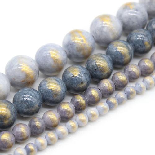 Gemstone Jewelry Beads Cloisonne Stone Round polished DIY grey Sold By Strand