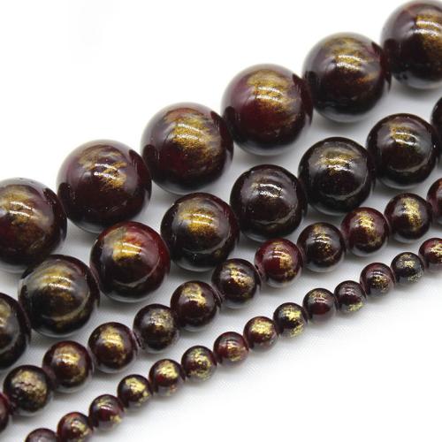 Gemstone Jewelry Beads, Cloisonne Stone, Round, polished, DIY & different size for choice, red, Sold By Strand