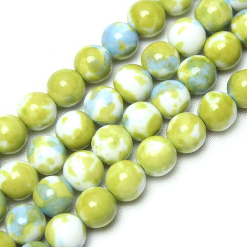 Rain Flower Stone Beads Round polished DIY multi-colored Sold By Strand