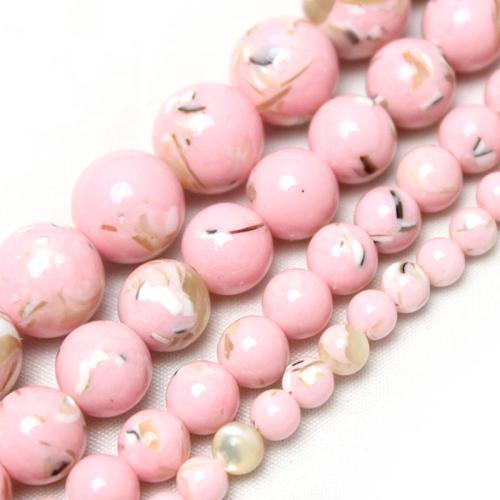 Perles turquoises, turquoise, Rond, poli, DIY & normes différentes pour le choix, rose, Vendu par brin
