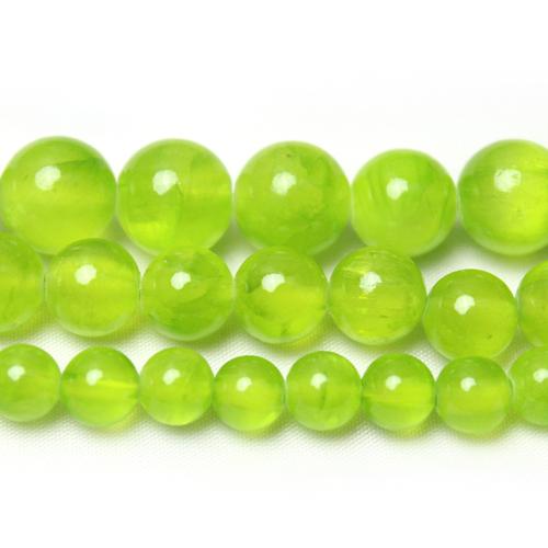 Natural Chalcedony Bead Green Calcedony Round polished DIY Sold By Strand