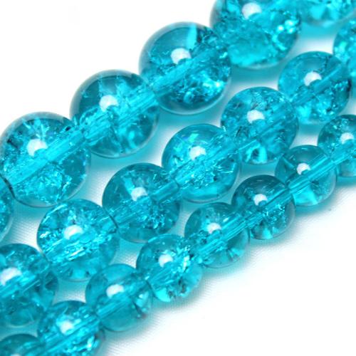 Natural Quartz Jewelry Beads, Crystal, Round, polished, DIY & different size for choice & crackle, Indicolite, 8mm, Sold By Strand