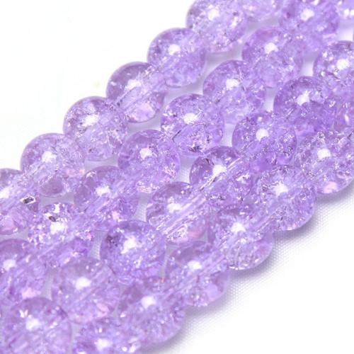 Round Crystal Beads polished DIY & crackle Sold By Strand