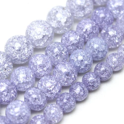 Perles de cristal rondes , poli, DIY & normes différentes pour le choix & craquelure, Lavande de Provence, Vendu par brin