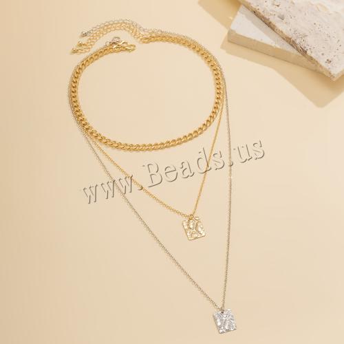 Brass Necklace with iron chain fashion jewelry & multilayer & for woman Sold By PC