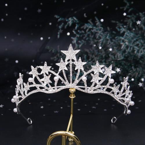 Bridal Tiaras Zinc Alloy with Plastic Pearl for bridal & with rhinestone Sold By PC