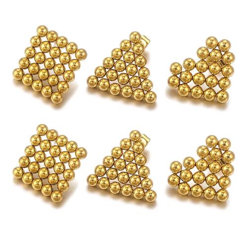 Stainless Steel Stud Earrings, 316 Stainless Steel, 18K gold plated, fashion jewelry & different styles for choice & for woman, golden, 2PCs/Bag, Sold By Bag