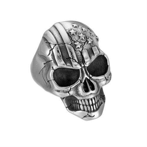 Rustfrit stål fingre Ringe, 304 rustfrit stål, Skull, Vintage & forskellig størrelse for valg & for mennesket, Solgt af PC