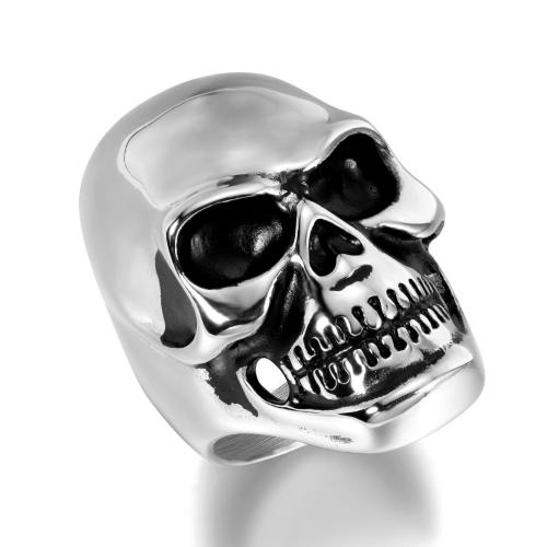 Anillo de dedo de acero inoxidable, acero inoxidable 304, Calavera, diverso tamaño para la opción & diferentes estilos para la opción & para hombre, más colores para la opción, Vendido por UD