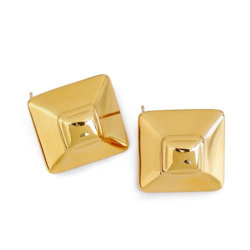 Stainless Steel Stud Earrings, 304 Stainless Steel, 18K gold plated, fashion jewelry & for woman, golden, 24mm, Sold By Pair