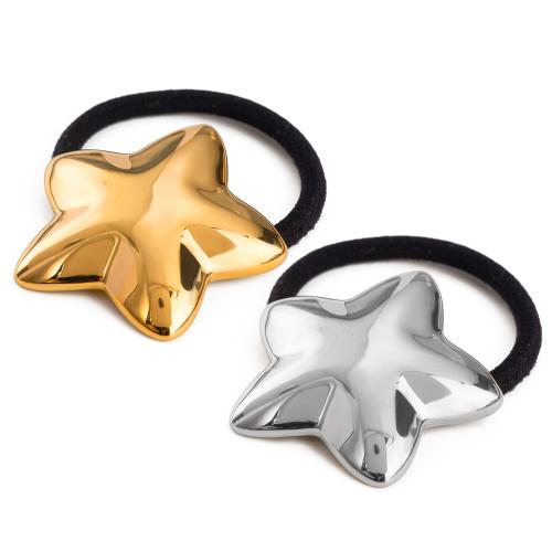 Ponytail Holder 304 Stainless Steel with Rubber Band Star Vacuum Ion Plating fashion jewelry & for woman Sold By PC