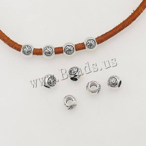 Tibetan Style Spacer Beads, silver color plated, DIY, nickel, lead & cadmium free, 6x5.50mm, Hole:Approx 3mm, Approx 200PCs/Bag, Sold By Bag
