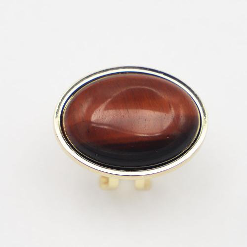 Edelstahl Ringe, 304 Edelstahl, mit Tigerauge, Einstellbar & unisex, keine, Stone:18u00d725mm,ring width:21u00d728mm, verkauft von PC