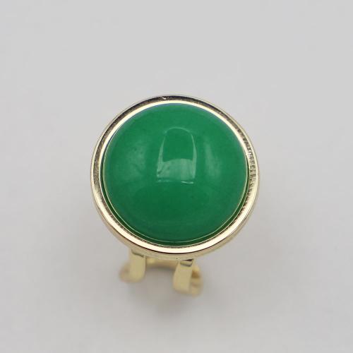 Edelstahl Ringe, 304 Edelstahl, mit Malaysia Jade, Einstellbar & unisex, keine, Stone:16mm,ring width:19mm, verkauft von PC